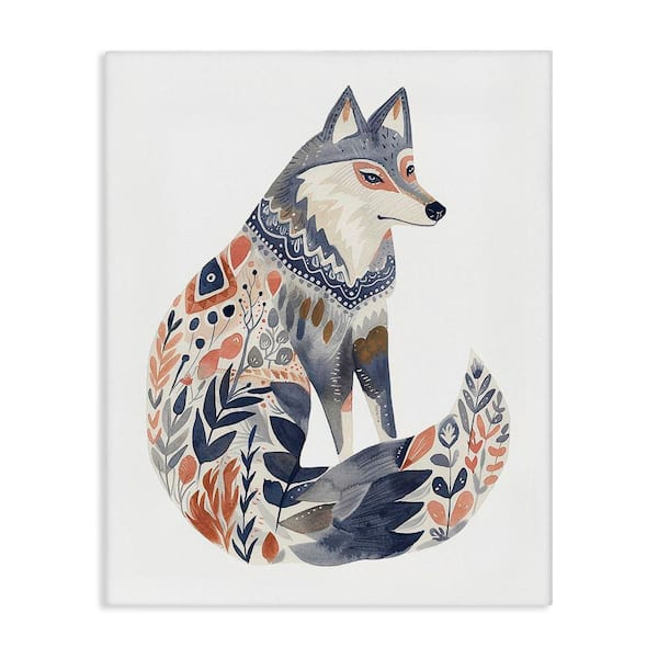 Scandinavian Style Wolf by LSR Design Studio Unframed Animal Graphic Art Print 30 in. x 24 in.