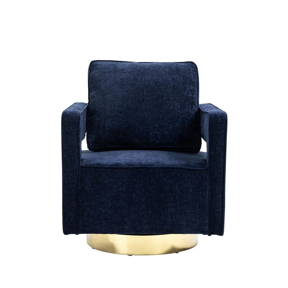30.7 in. W Navy Swivel Accent Open Back Chair Modern Comfy Sofa Chair