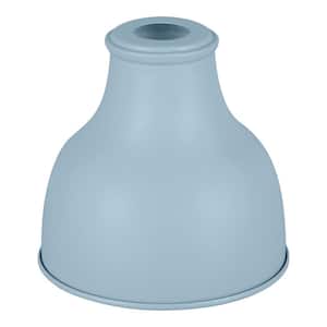 2-1/4 in. Large Light Blue Metal Bell Pendant Light Shade