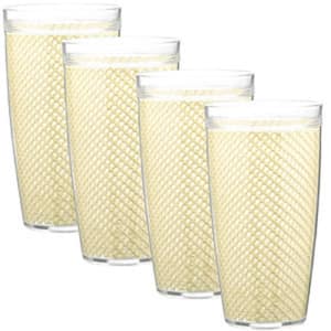 Fishnet 22 oz. Ivory Insulated Drinkware (Set of 4)