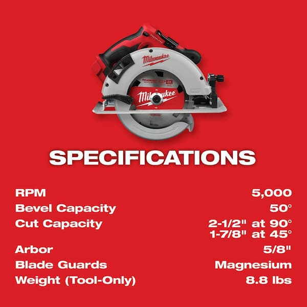 Milwaukee M18 18V Lithium-Ion Brushless Cordless 7-1/4 in