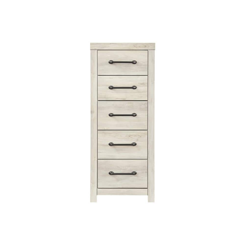 Signature Design by Ashley Cambeck 5 Drawer Chest in Whitewash