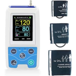 Handheld Blood Pressure Monitor with PC Software for Continuous Monitoring with Three Cuffs in White