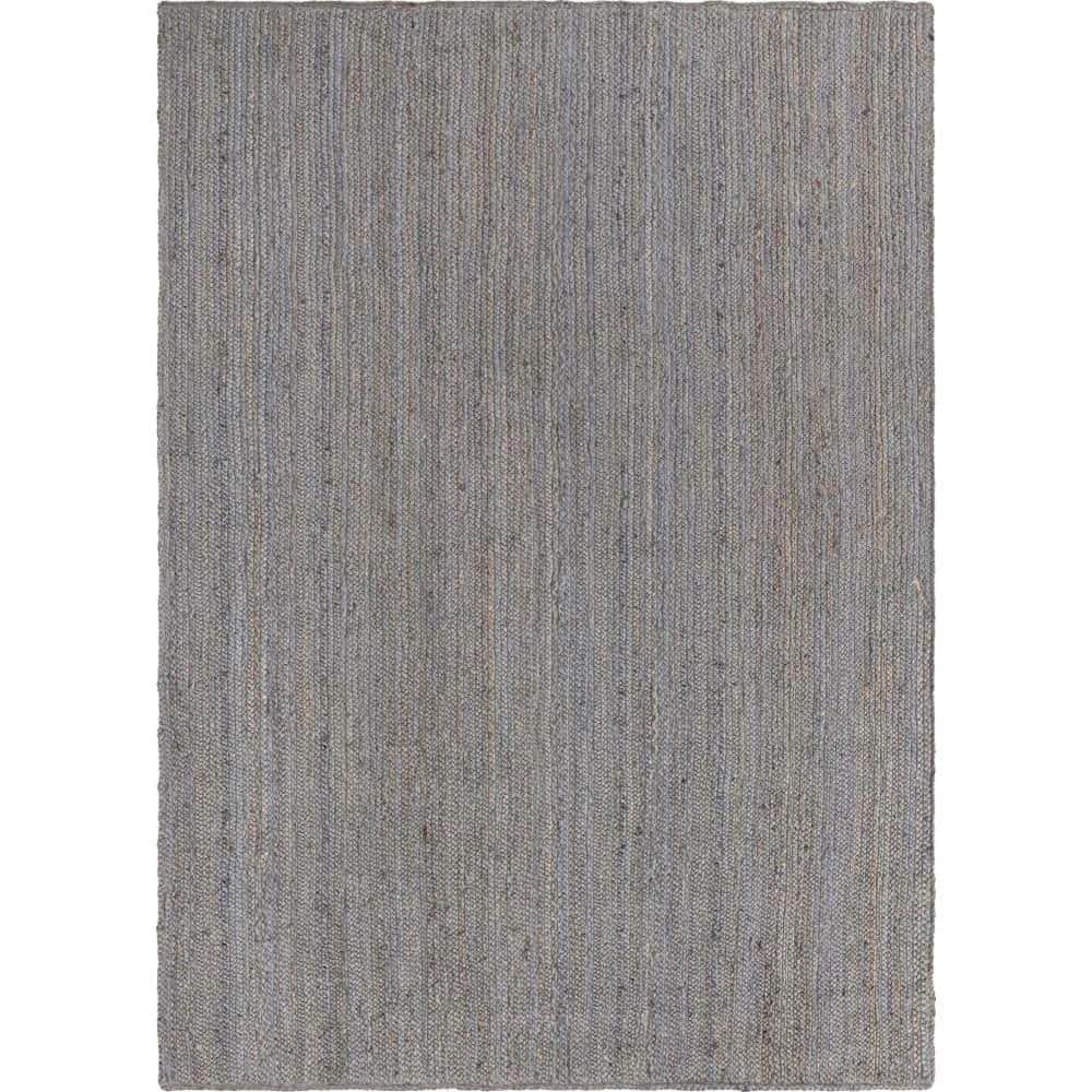 Unique Loom Braided Jute Dhaka Gray 3' 3 x 5' 1 Area Rug 3153077 The