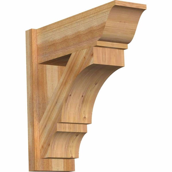Ekena Millwork 8 in. x 24 in. x 24 in. Balboa Traditional Rough Sawn Western Red Cedar Outlooker