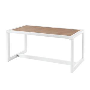 West Park White Aluminum Outdoor Patio Coffee Table