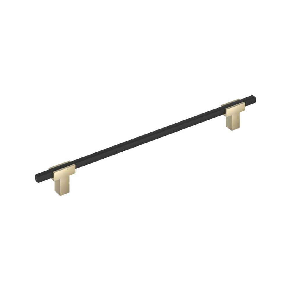 Urbanite 10-1/16 in. (256 mm) Center-to-Center Modern Golden Champagne/Matte Black Bar Cabinet Pull price history on PriceWatchPro