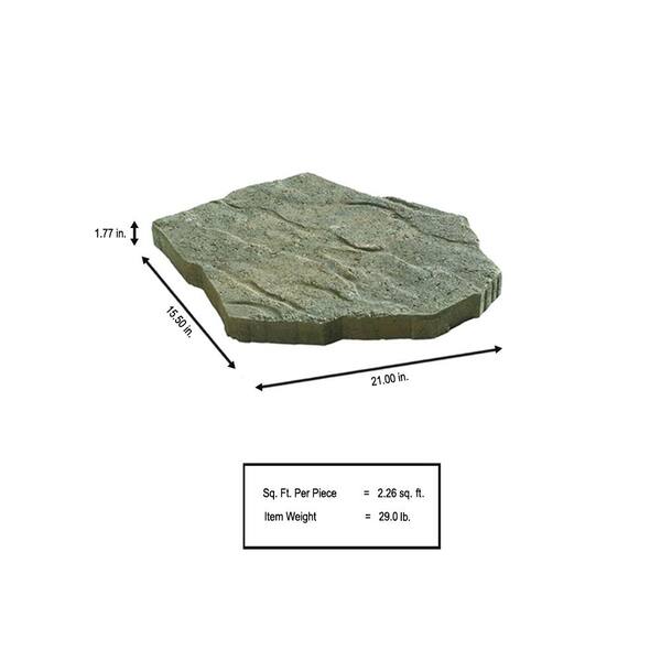 Oldcastle Portage 21 In X 15 5 In X 1 75 In Tan Charcoal Irregular Concrete Step Stone 12050225 The Home Depot