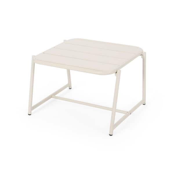 Flynama Matte Metal Side Table in Matte White