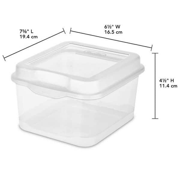 Sterilite Clear Plastic Flip Top Latching Storage Box Container w