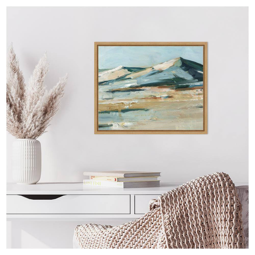 Spring Mountain View II Abstract Landscape Canvas with Maple Frame
