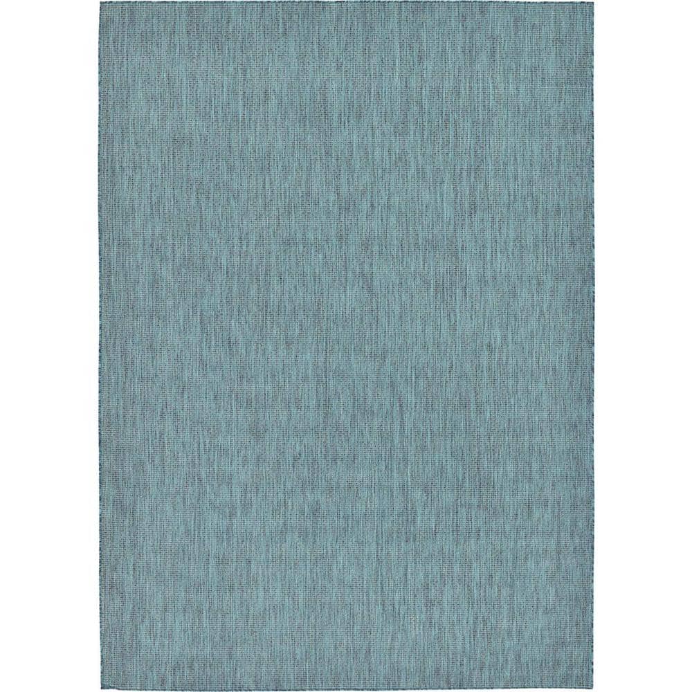 Outdoor Solid Teal 8' 0 x 11' 4 Area Rug price history on PriceWatchPro