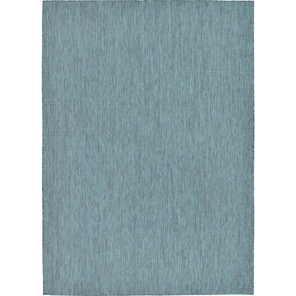 Outdoor Solid Teal 8' 0 x 11' 4 Area Rug