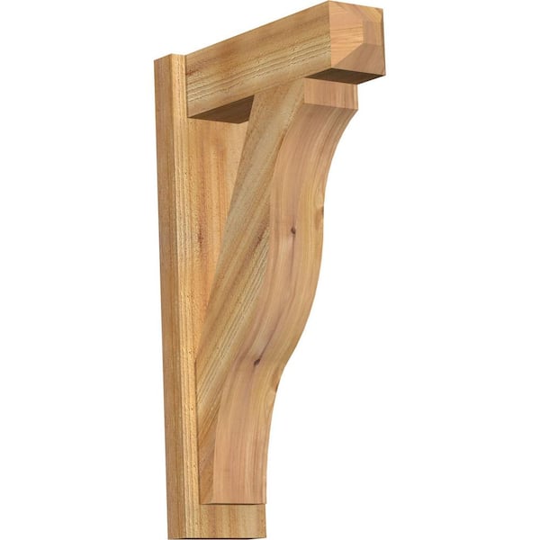 Ekena Millwork 6 in. x 30 in. x 18 in. Western Red Cedar Fuston Craftsman Rough Sawn Outlooker