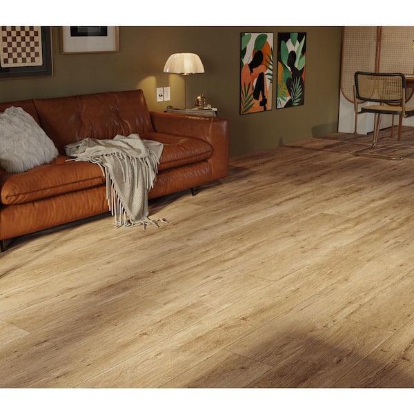 Everlux Premium Alice Desert Brown 20 MIL x 9" W x 60" L Waterproof Click Lock Luxury Vinyl Flooring (15 sq. ft./Case)