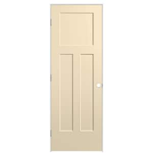 28 in. x 80 in. 3-Panel Winslow Right-Hand Solid Core Golden Haystack Molded Composite Single Prehung Interior Door