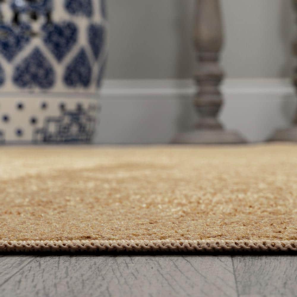 Twyla Yellow Low-Pile Machine-Washable Area Rug 5' x 8'