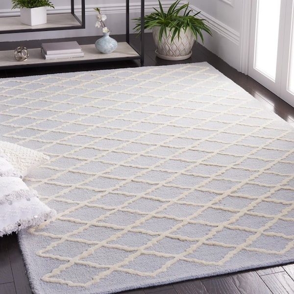 Cambridge Light Blue/Ivory 5 ft. x 8 ft. Geometric Multi Trellis Area Rug