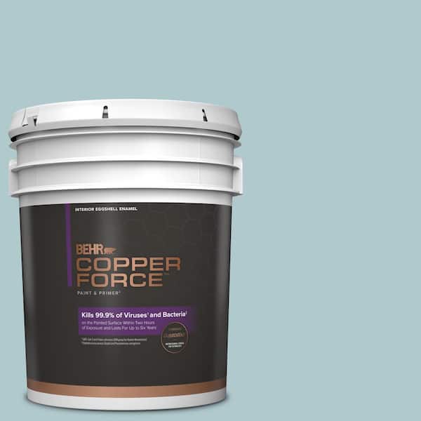 COPPER FORCE 5 gal. #HDC-SM14-8 Floating Blue Eggshell Enamel Virucidal and Antibacterial Interior Paint & Primer
