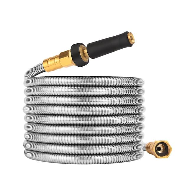 EVEAGE Premium 3/8 in. dia. x 50 ft. Standard Garden Hose with 8 Function Hose  Nozzle Sprayer, 1Pack B0BN88P8T1/YCQ - The Home Depot