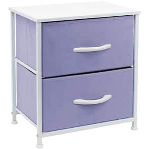 Nighstand 2-Drawer Purple Dresser 17.75 in. L x 11.87 in. W x 20 in. H