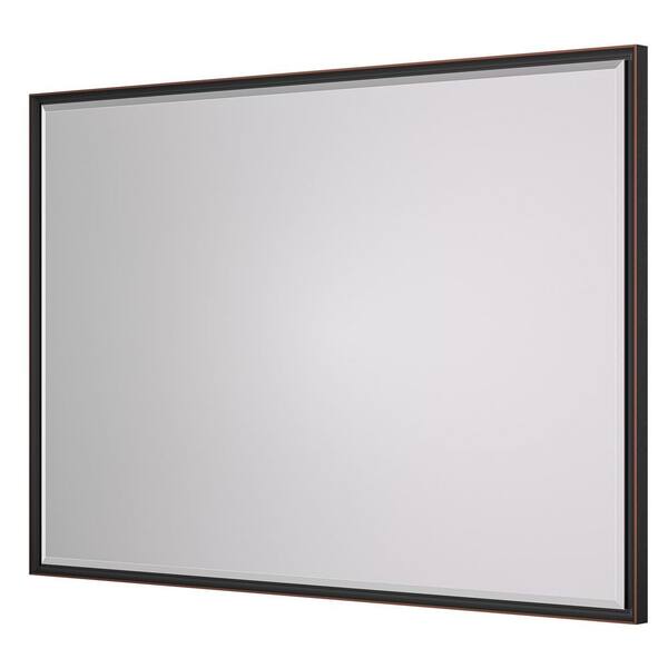 48 in. W x 36 in. H Rectangular Framed Black Mirrors for Bathroom Wall Beveled Mirror Bathroom Vanity Mirror Over Sink