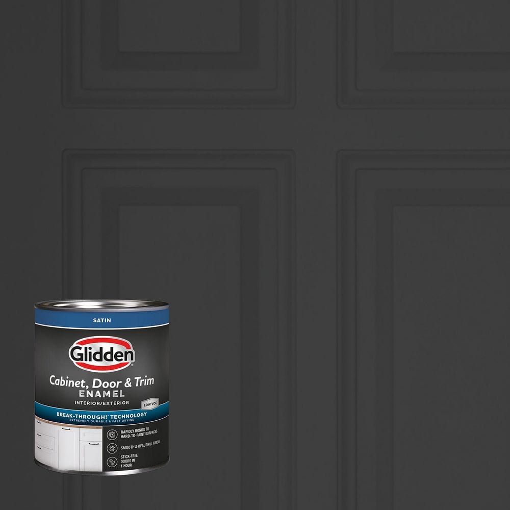 Glidden 1 qt. PPG0995-7 Starless Sky Satin Door, Trim and Cabinet Paint ...