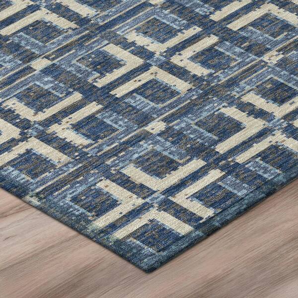 Chantille Machine Washable Indoor/Outdoor Abstract ACN3153 Navy 2 ft. x 3 ft. Accent Rug