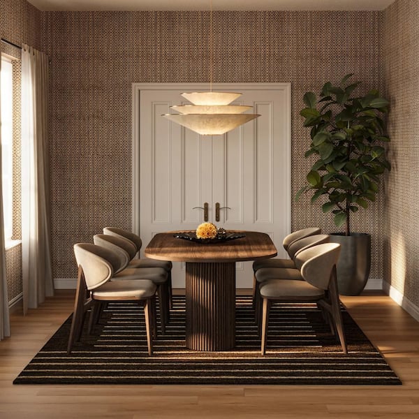 Carmeon Hamilton x Rugs Solena Bohemian Geometric Wool Brown 5 ft. x 8 ft. Indoor Area Rug