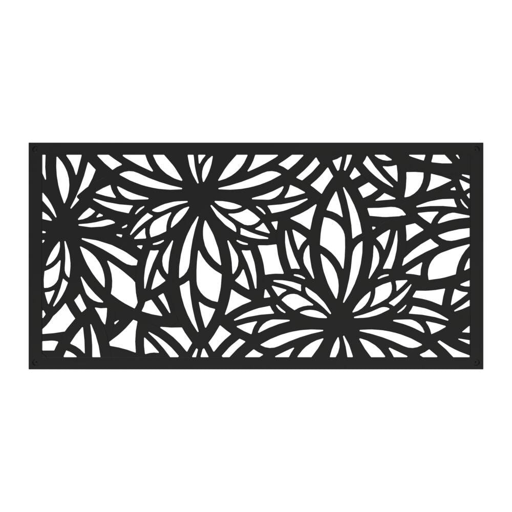 Barrette Outdoor Living 73055262 2 x 4 ft. Freesia Black Decorative Screen Panel