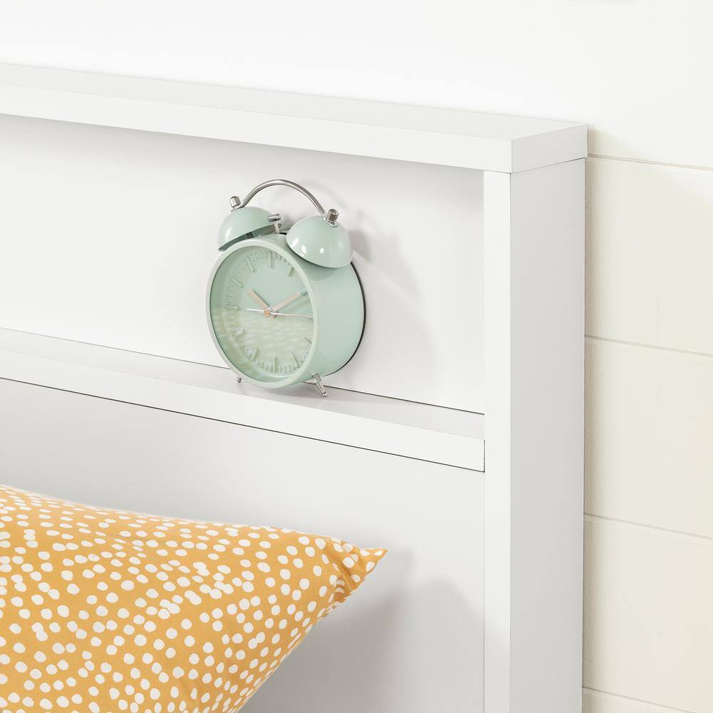 Full White Laminated Particleboard Headboard with Shelf