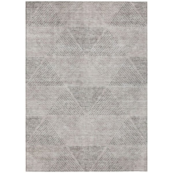 Chantille Machine Washable Indoor/Outdoor Abstract ACN777 Taupe 9 ft. x 12 ft. Area Rug