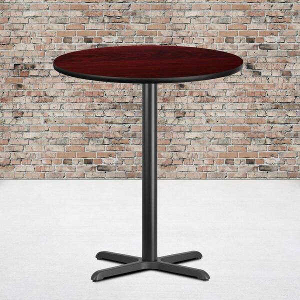 My Friendly Office MFO 36 Round Black Laminate Table Top with 30 x 30 Table Height Base 