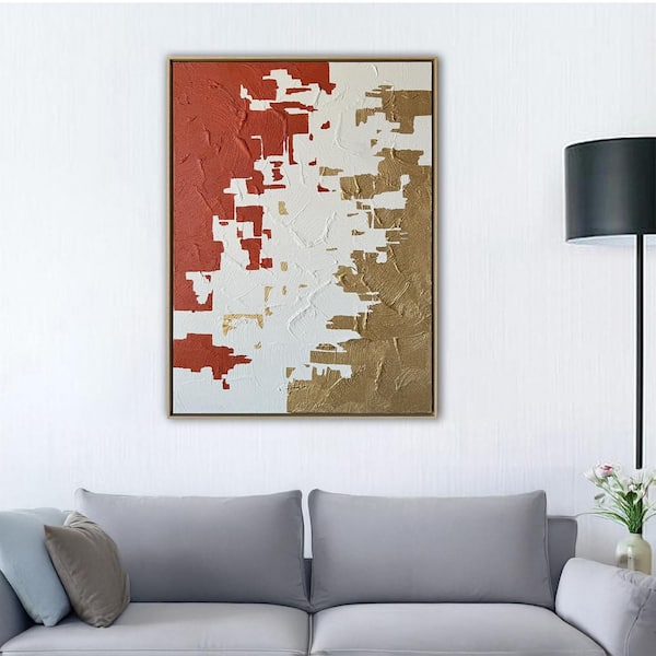 "Metamorphosis" Framed Abstract Wall Art Print Hand Painted 48 in. x 36 in.