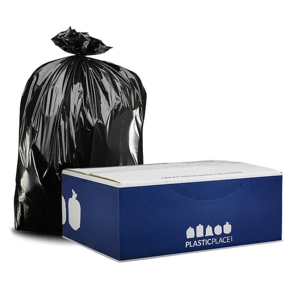 Plasticplace 64 Gallon Toter Compatible Trash Bags 1.5 Mil Clear 50 / Case - W65LDCTL