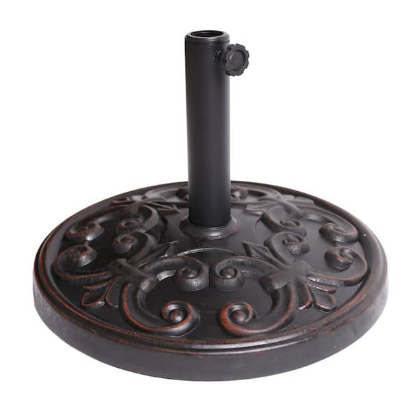 Noble House Cedric 26.5 lbs. Resin and Steel Outdoor Patio Umbrella Base in Bronze