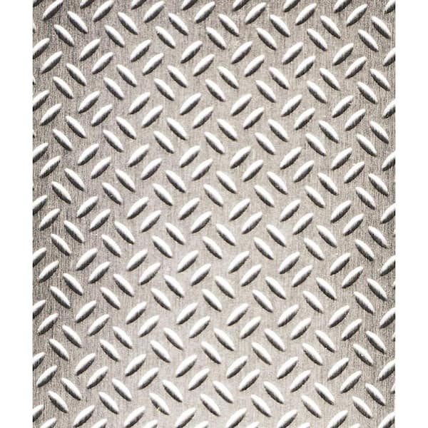 FROM PLAIN TO BEAUTIFUL IN HOURS 4ft. x 8ft. Laminate Sheet in. Aluminum with Brushed Aluminum Diamond Plate Finish