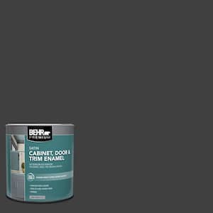 1 qt. #1350 Ultra Pure Black Satin Enamel Interior/Exterior Cabinet, Door & Trim Paint
