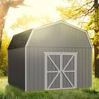 Installed Hudson 12 ft. x 12 ft. Wooden Shed with Driftwood Shingles