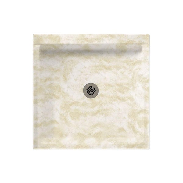 Swan Swanstone 32 in. L x 32 in. W Alcove Shower Pan Base with Center Drain in Cloud White