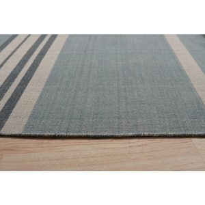 Blue 4 ft. x 6 ft. Hand-Knotted Wool Contemporary Flat Weave Area Rug