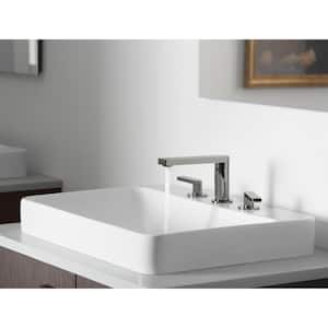 Composed 8 in. Widespread 2-Handle Lever Handle Bathroom Faucet with Drain in Titanium