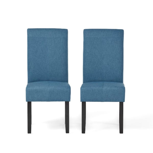 Noble House Pertica Blue T-Stitch Dining Chairs (Set of 2)