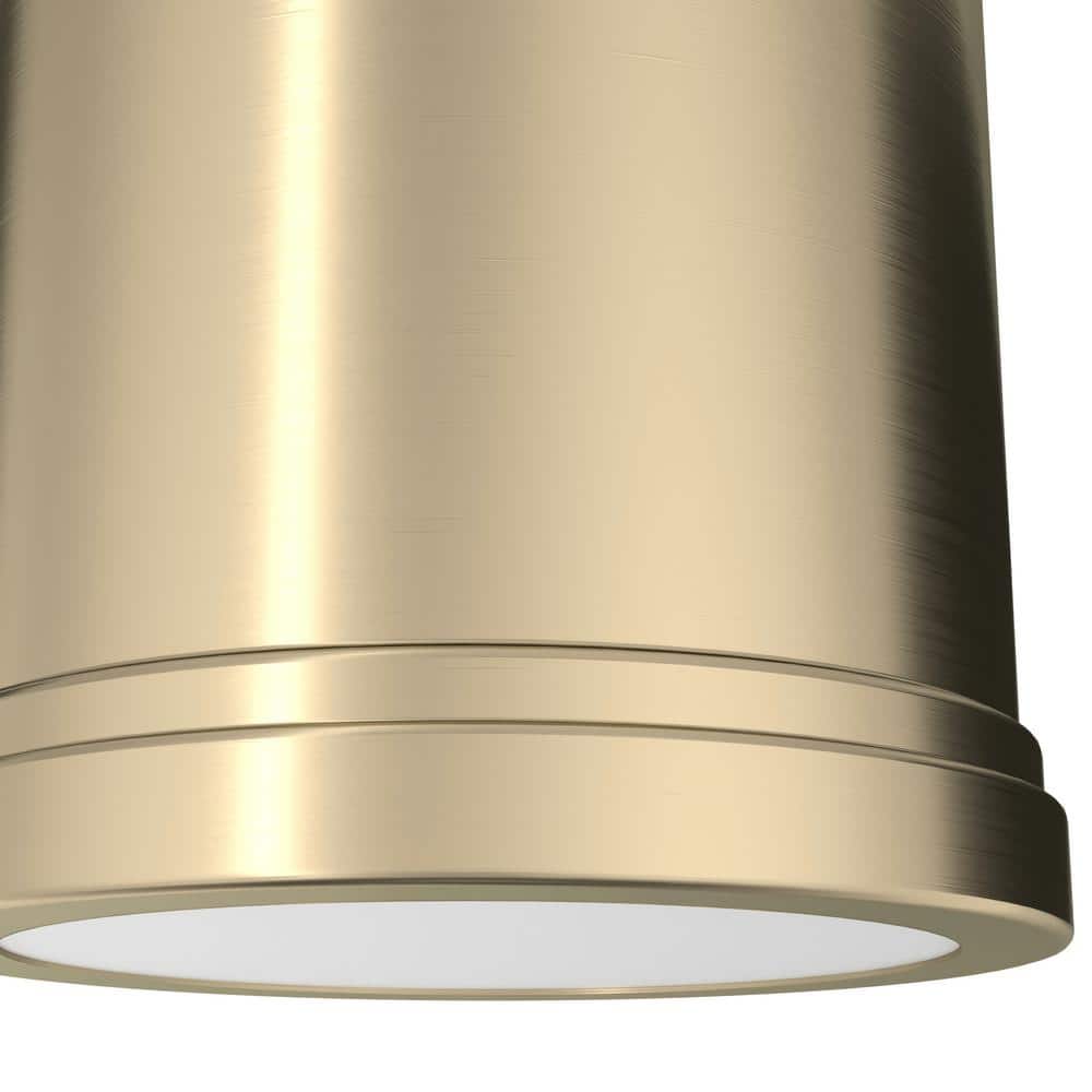 Alturas Gold Painted Cased White Glass Drum Pendant Light