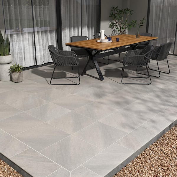 MSI Fossil Snow 5-Piece Porcelain Stone Look Paver Tile Kit