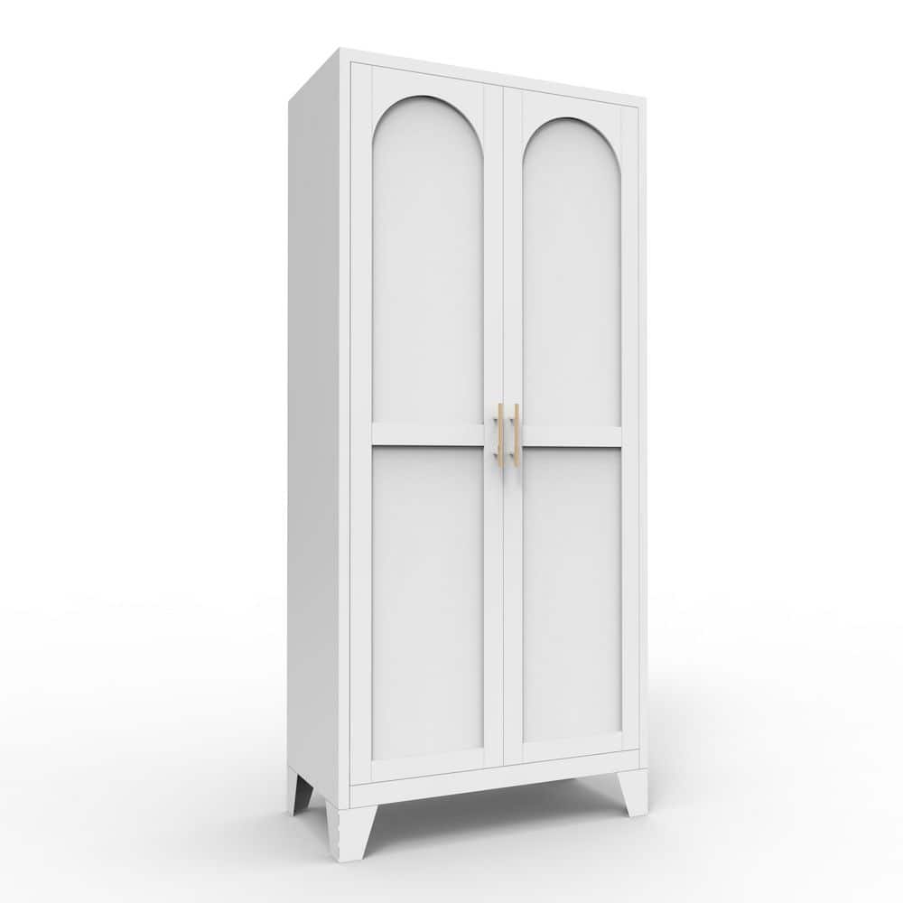 13.80 in. W x 27.60 in. D x 61 in. H White Steel Freestanding Linen Cabinet w/Doors and Adjustable Shelves in White price history on PriceWatchPro