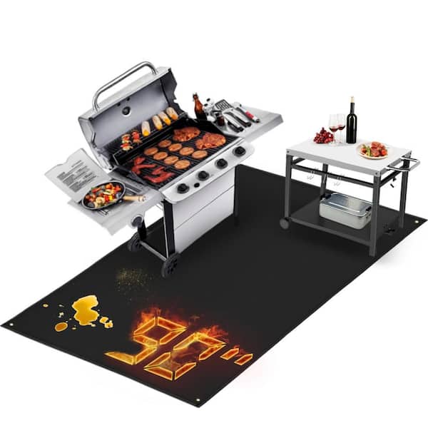 90 in. x 48 in. x 0.02 in. Grill Mat with Easy to Clean for Outdoor Grill and Protecting Deck, Patios and Paver (1-Pack)