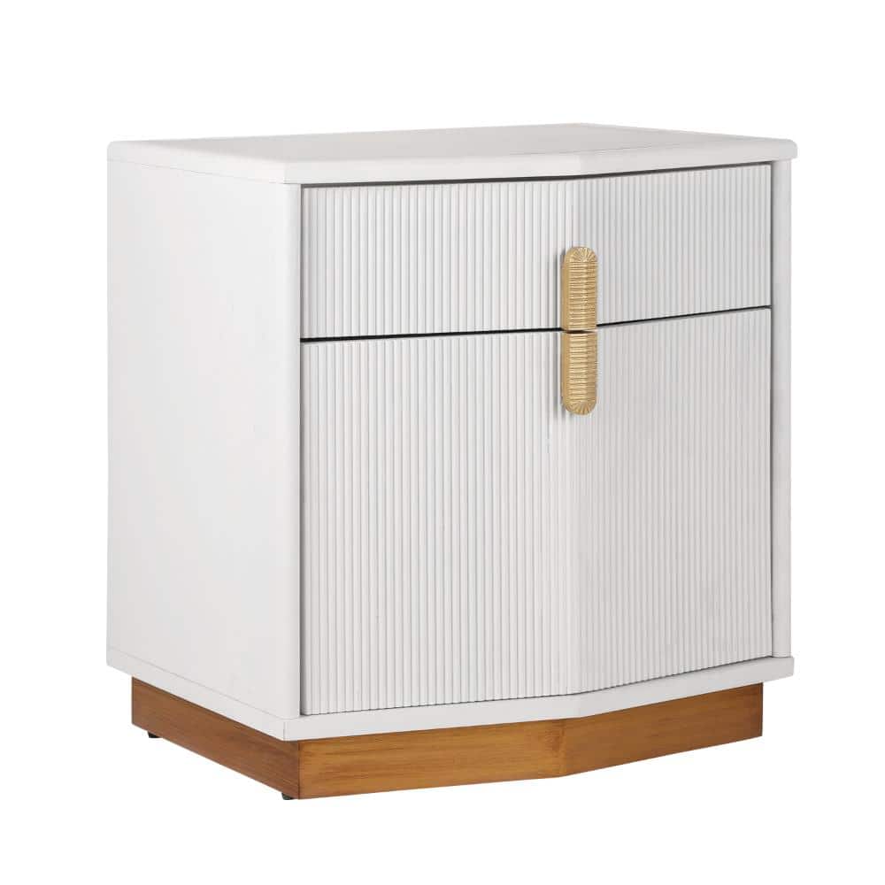 "White 2 Drawers 22"" Nightstand with Vertical Stripes" price history on PriceWatchPro