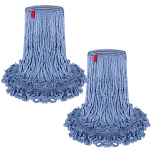 1.25 in. Loop End Commercial String Mop Blended Mop Head Replacement Refill 24 oz. Blue (2-Pack)