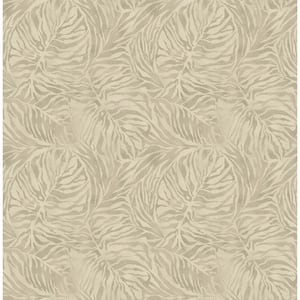 Zebra Leaf Linen Palm Vinyl Peel and Stick Wallpaper Roll (Covers 30.75 sq. ft.)